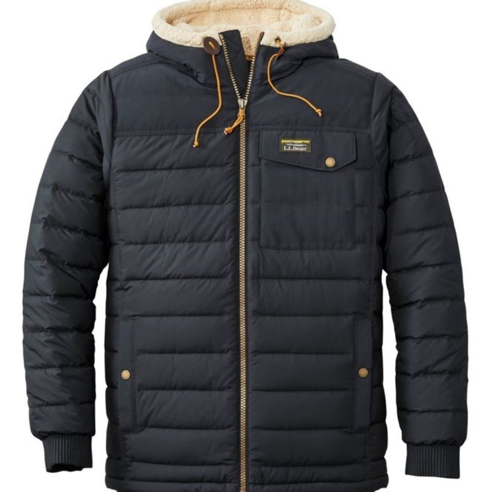 L.L. Bean Sherpa-Lined Classic Down Hooded Jacket Parka Hoodie North Face LL - Picture 1 of 8